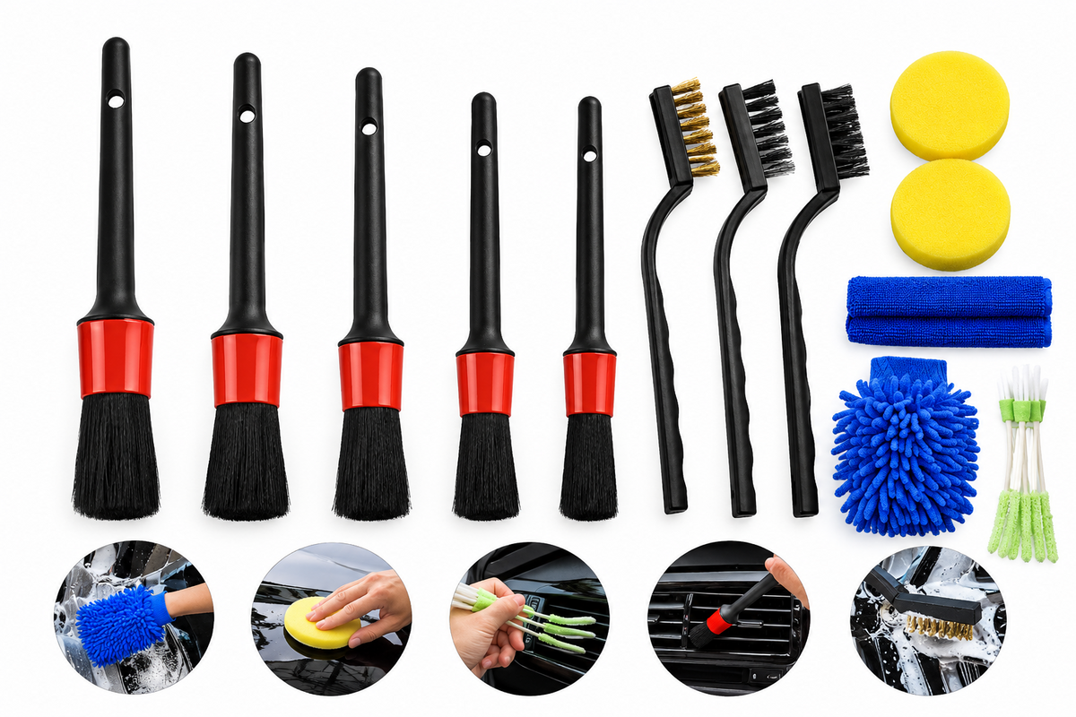 Kit brosses detailing voiture 13 pièces